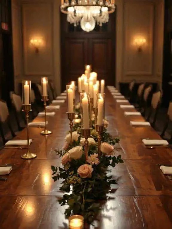 tapered candles in brass
