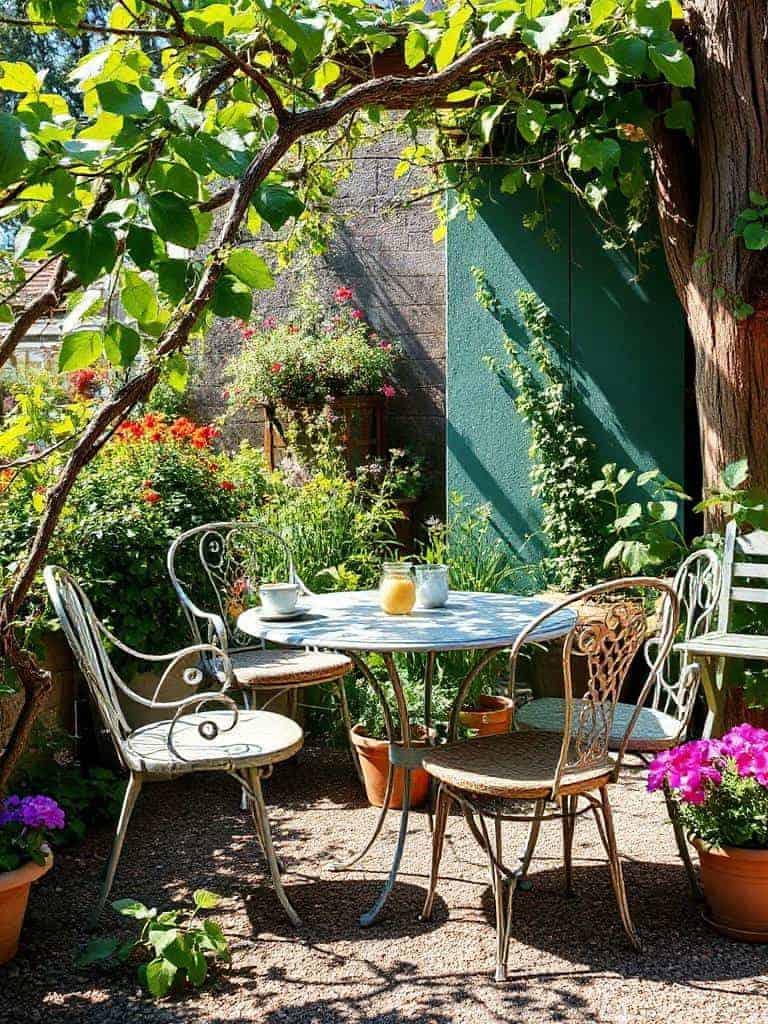 vintage garden seating ensemble