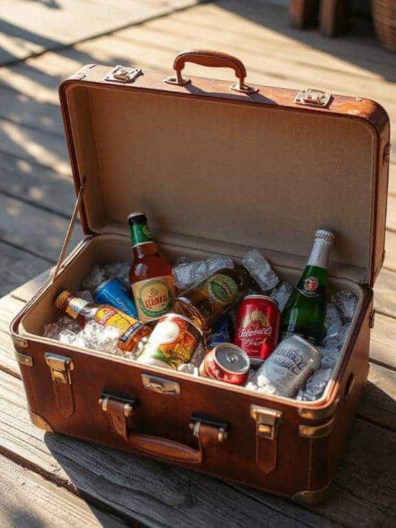 vintage suitcase drink cooler