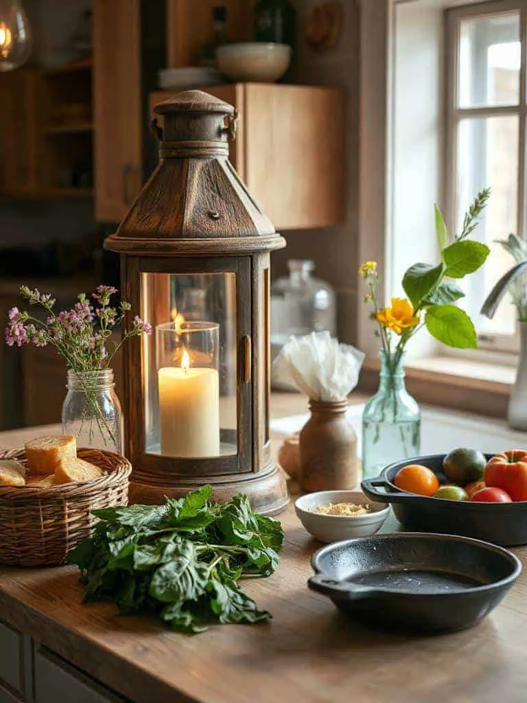 warm rustic candle lantern