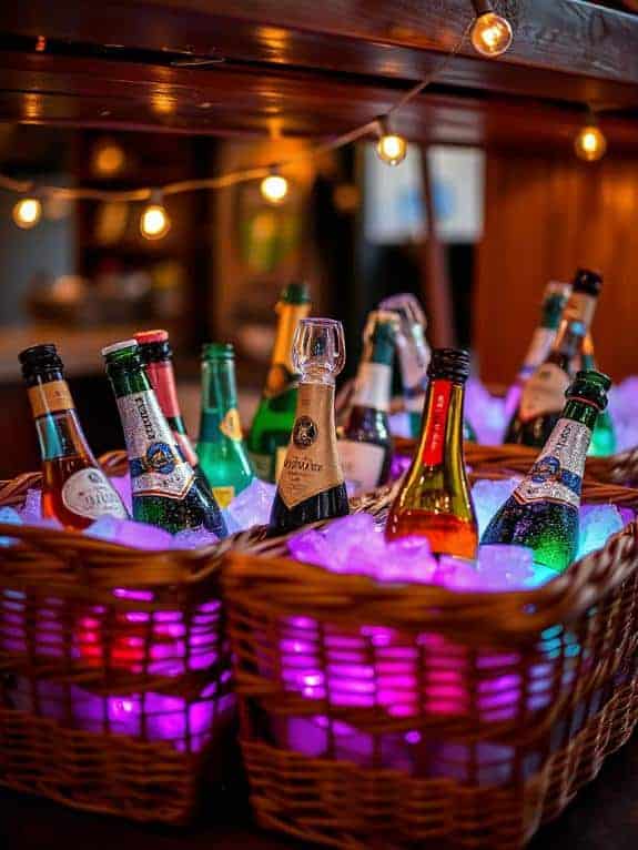 wicker baskets for drinks