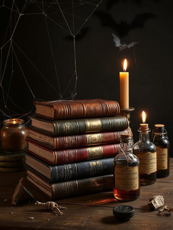 antique books halloween decoration