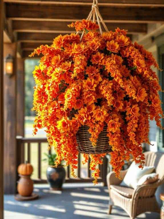 autumn hanging flower baskets