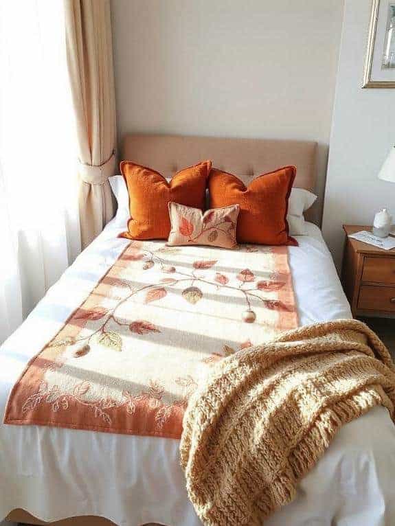 autumn themed cozy bed runner