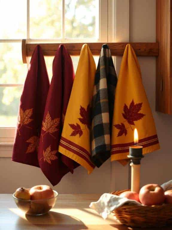 autumn themed kitchen towels