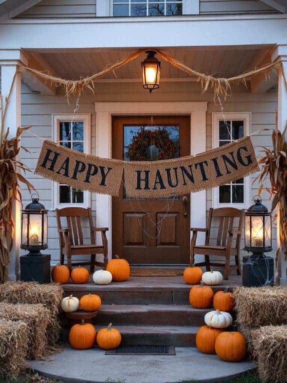 charming burlap halloween banners