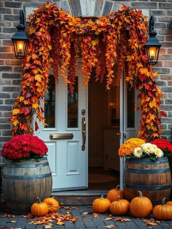 colorful fall leaf garlands
