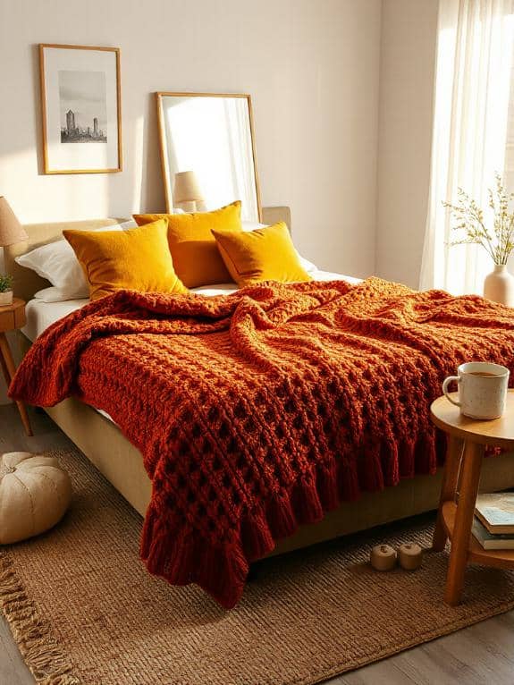 cozy autumn knit blanket