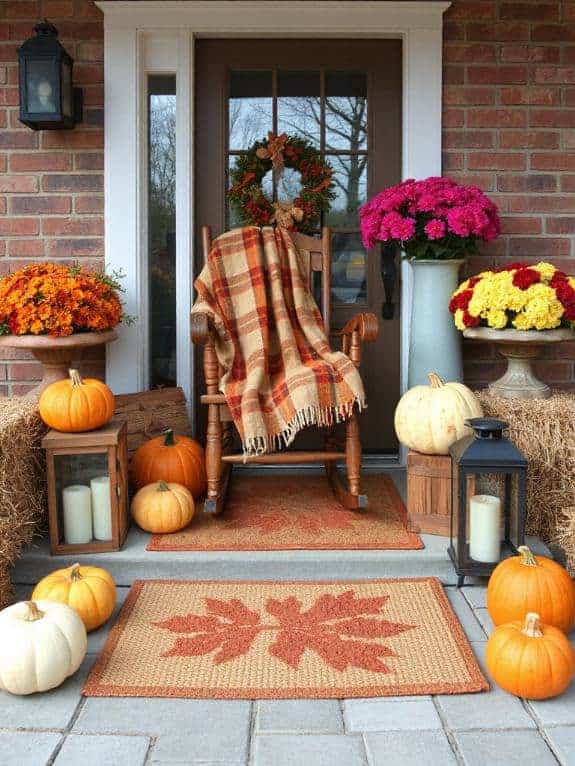 cozy autumn layered doormats