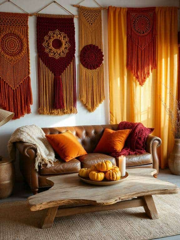 cozy autumn macrame decor