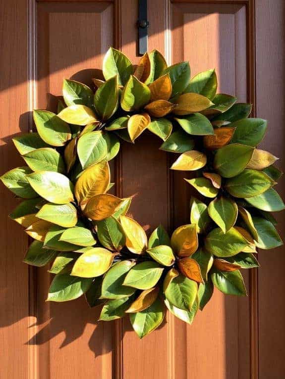 cozy autumn magnolia wreath