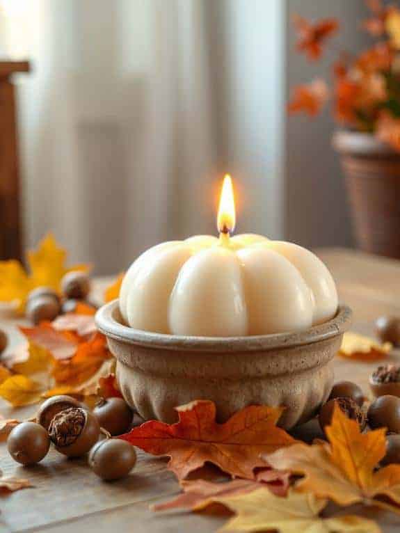 cozy autumn pumpkin candle