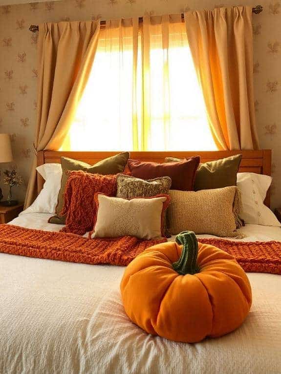 cozy autumn pumpkin pillow