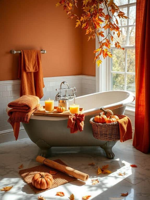 cozy fall bathroom decor