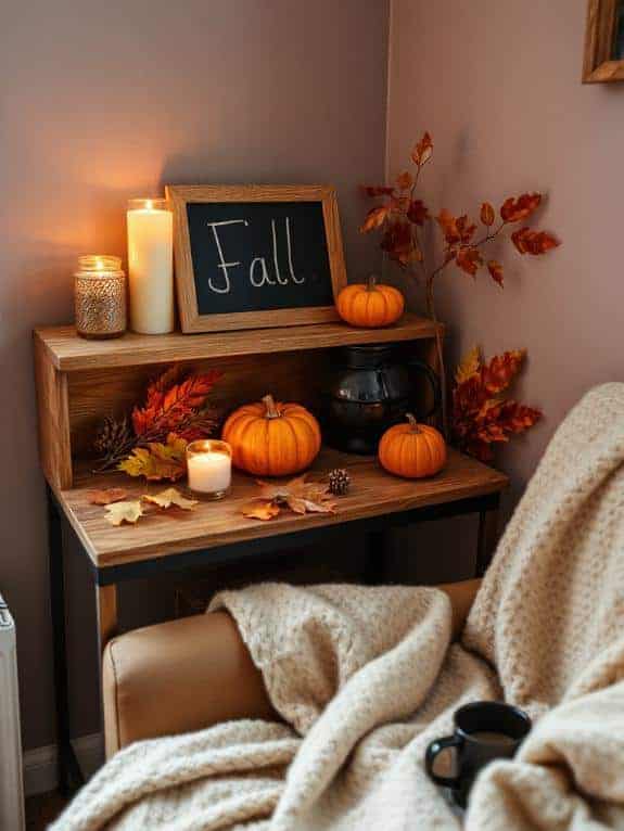 cozy fall chalkboard sign