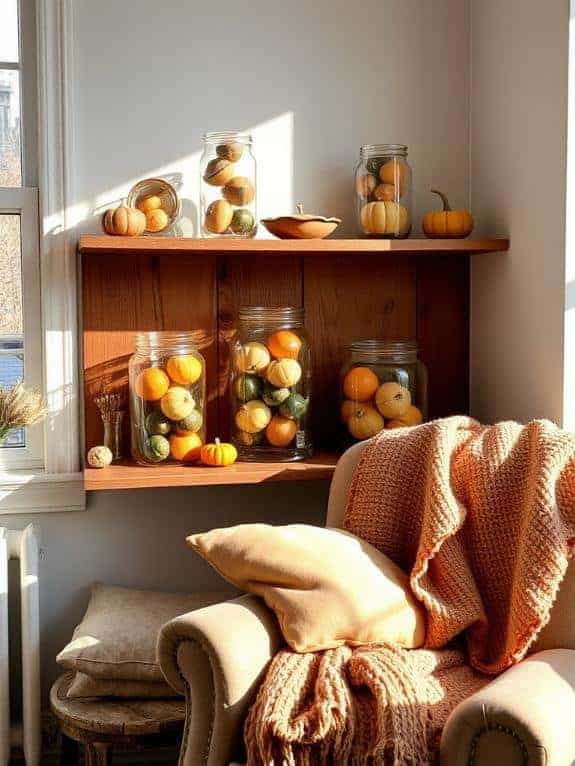 cozy fall decor jars