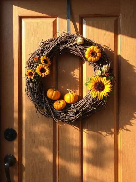 cozy fall grapevine wreath