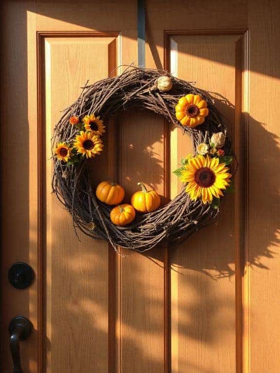 cozy fall grapevine wreath