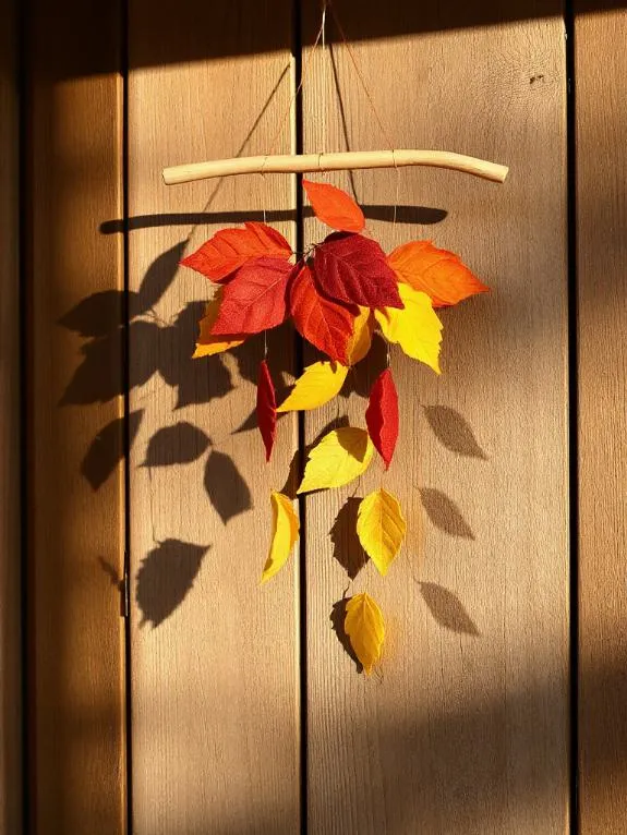 cozy fall leaf mobile