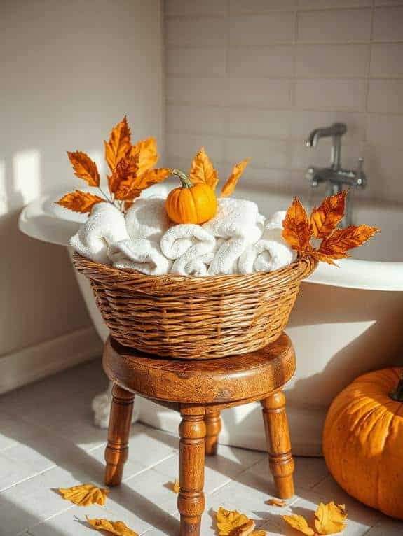 cozy fall towel display