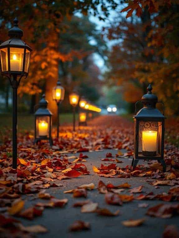 cozy lanterns with candles