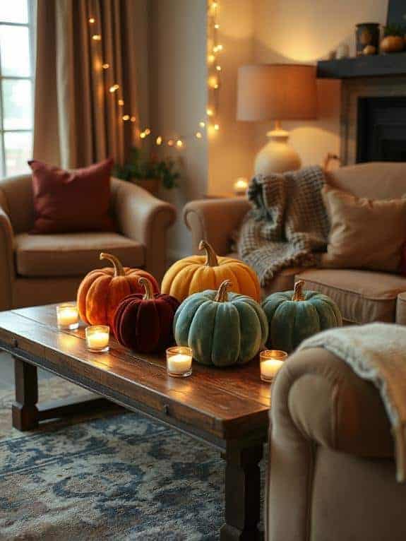 cozy plush velvet pumpkins