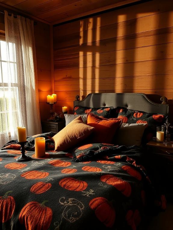 cozy pumpkin flannel bedding
