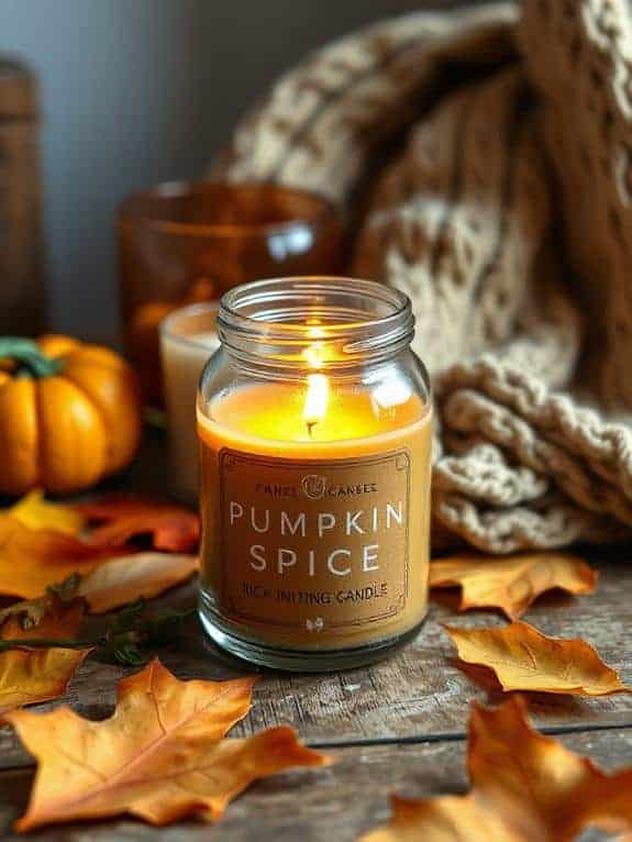 cozy pumpkin spice candle