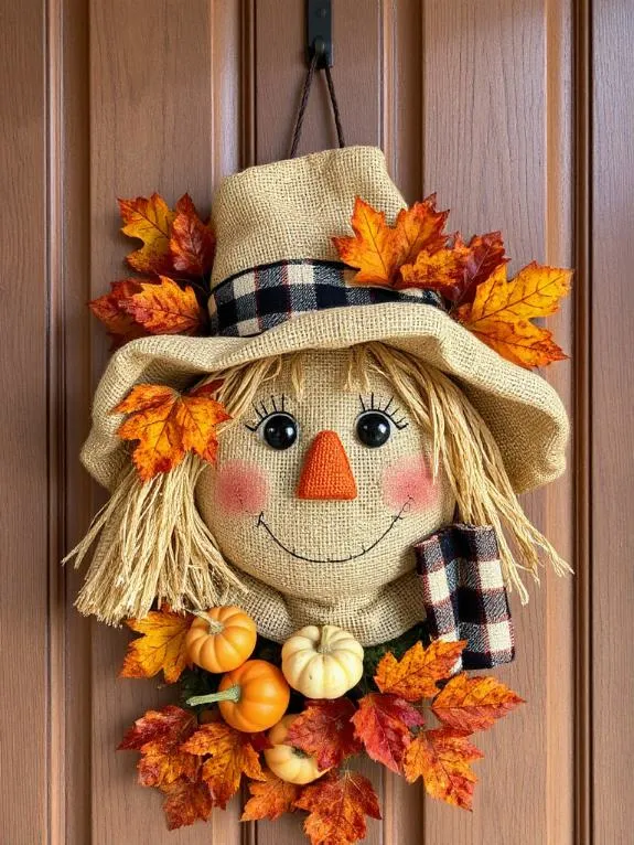 cozy scarecrow door decor