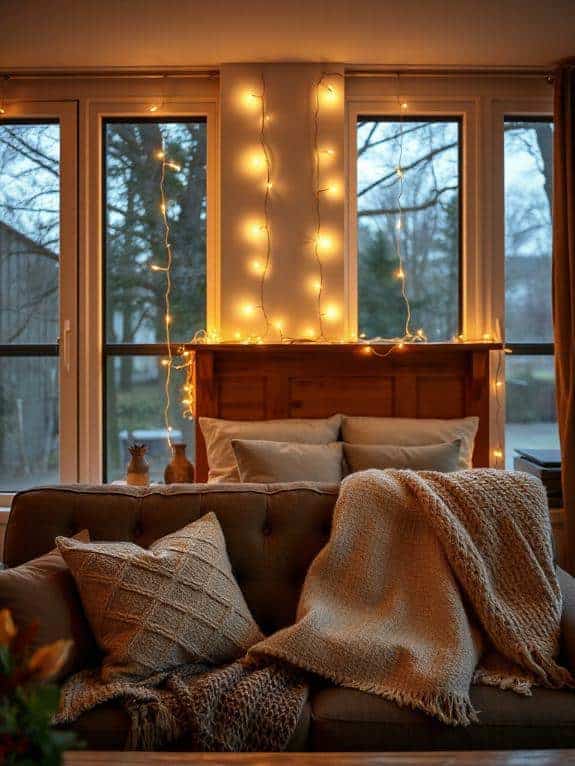cozy string lights ambiance