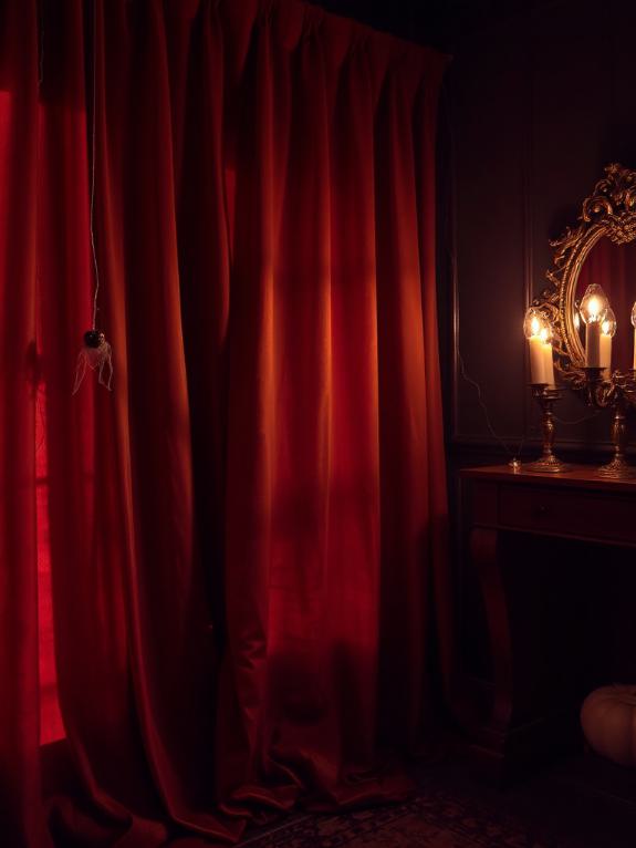 cozy warm halloween drapes
