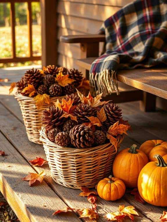 cozy wicker basket decor