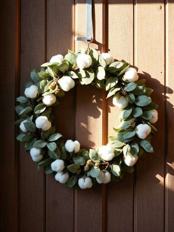 eucalyptus cotton pod wreath