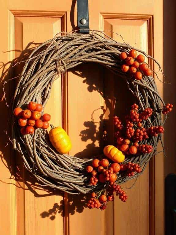 fall grapevine wreath decoration