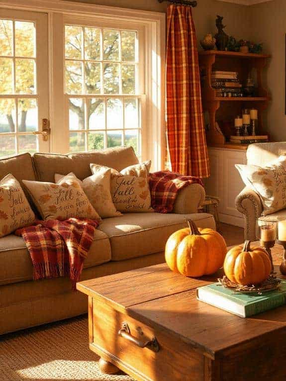 fall themed cozy pillow covers