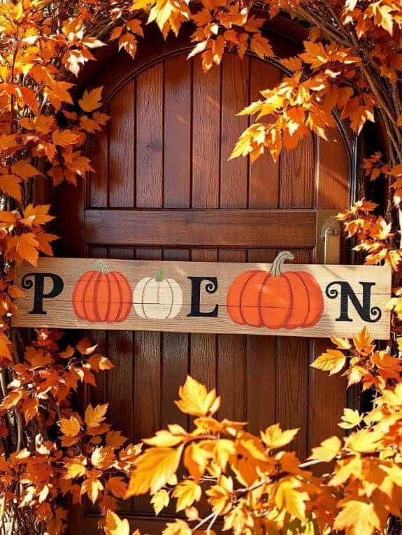 fall themed wooden pallet sign