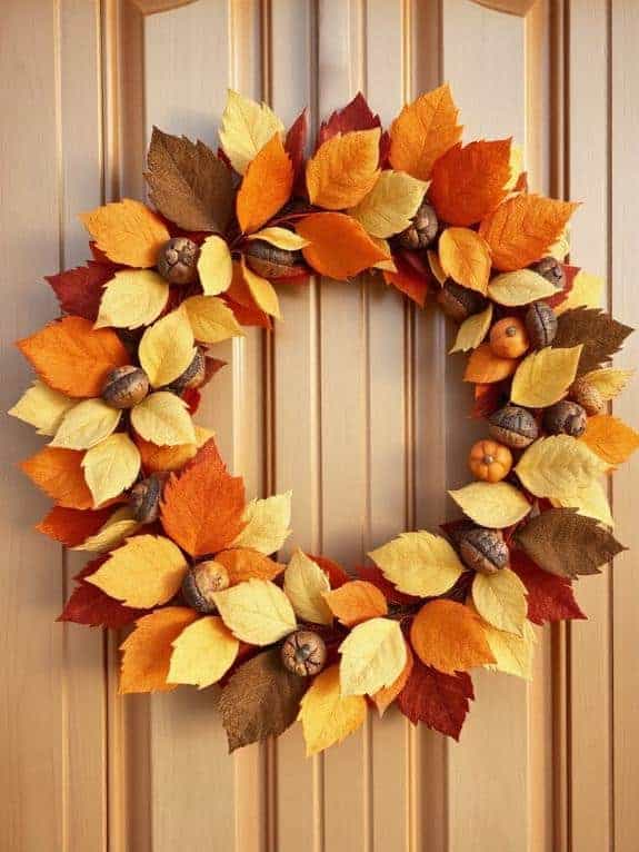 felt leaf wreath project
