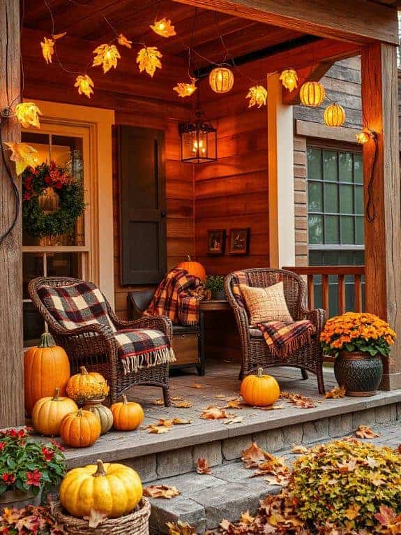 festive autumn string lights