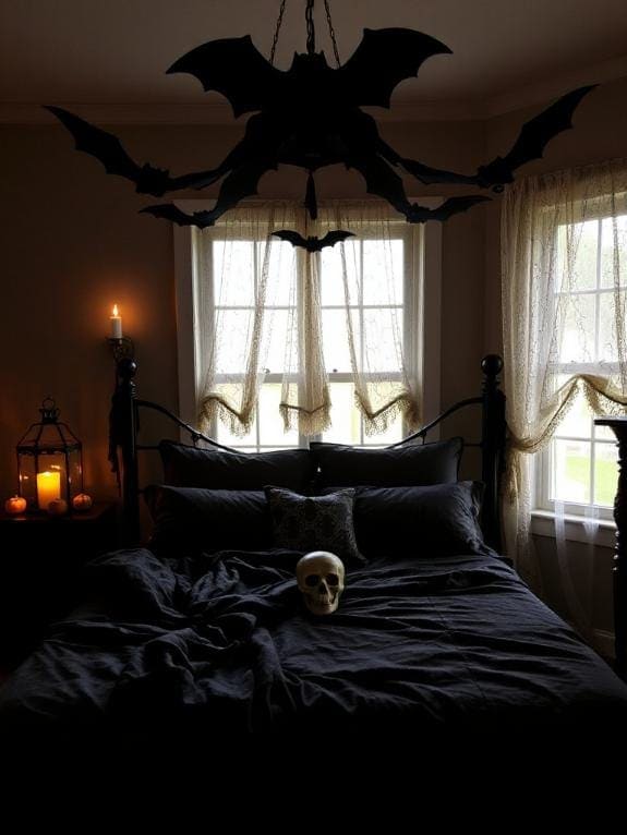 festive bat garland decoration