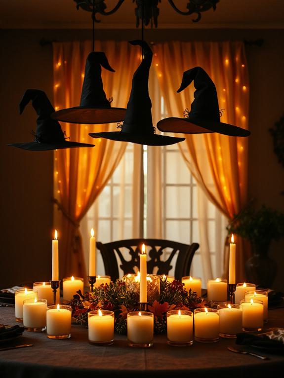 floating witch hats candles