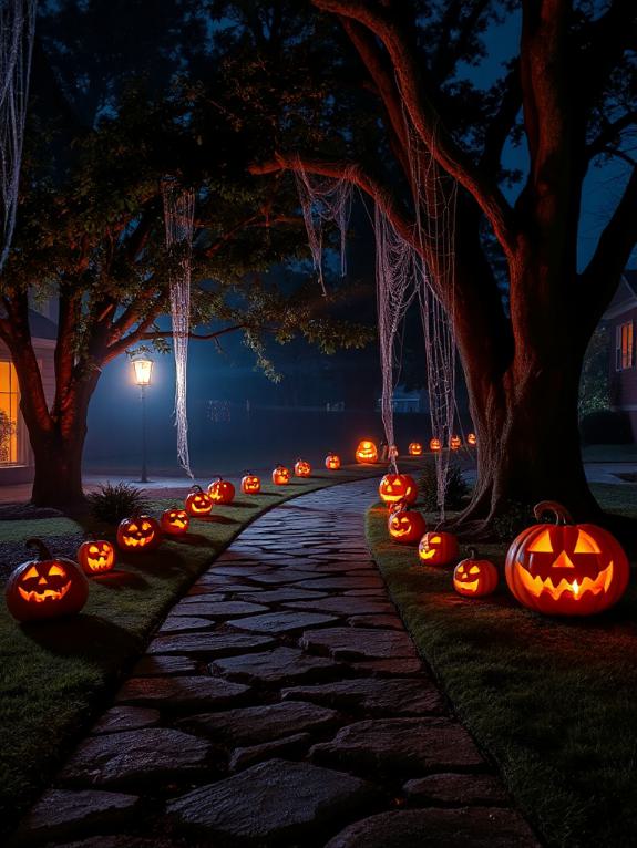 glowing pumpkin pathway decoration