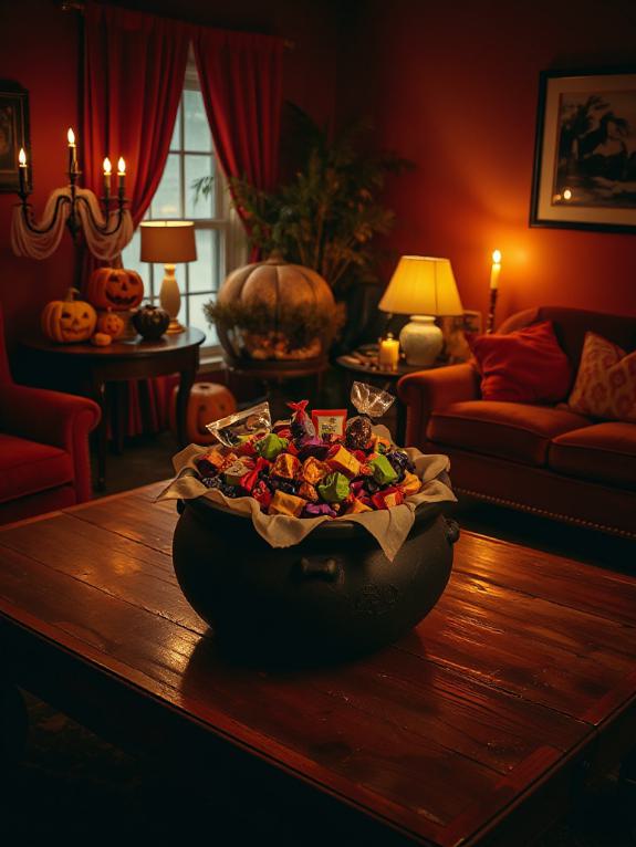halloween treats cauldron display