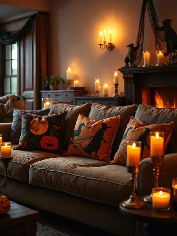 halloween witchy throw pillows