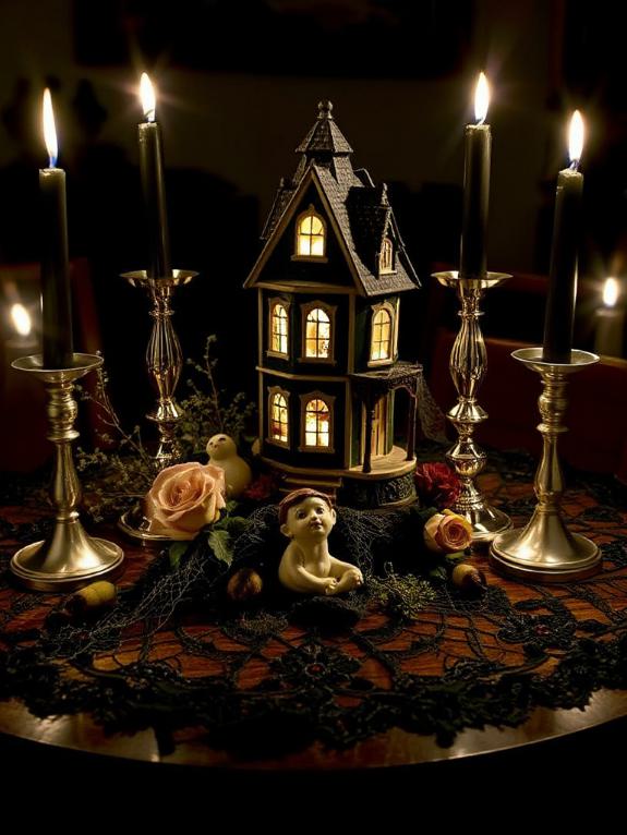 haunted house figurine centerpiece