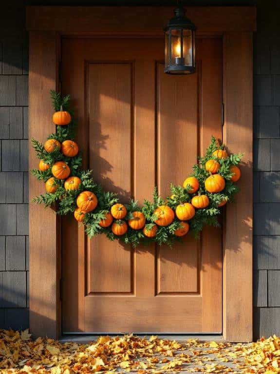 mini pumpkin door garland