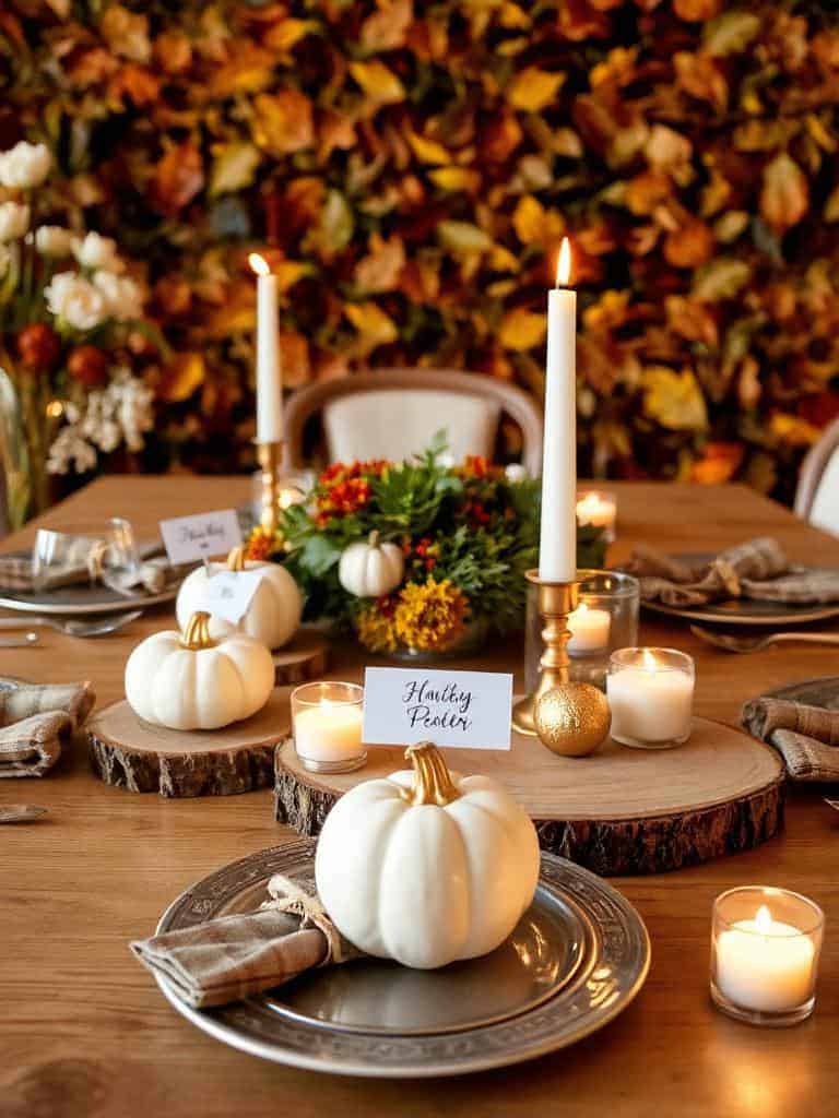 mini pumpkin place cards
