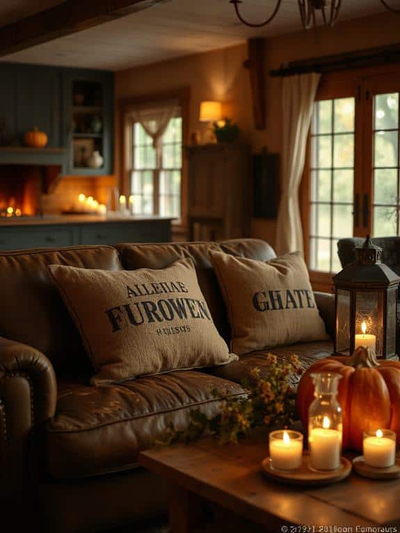 muted halloween rustic pillows