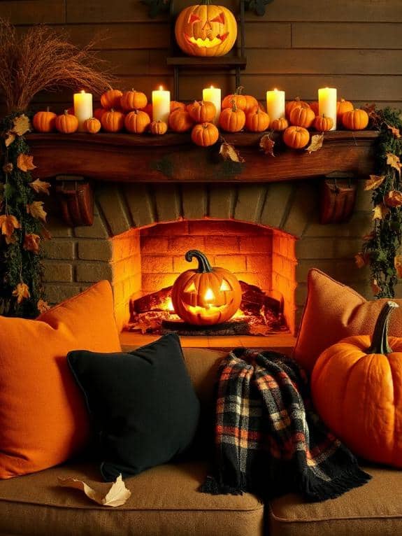 pumpkin garland for fireplace