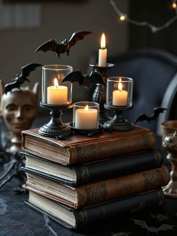 spooky books with bats