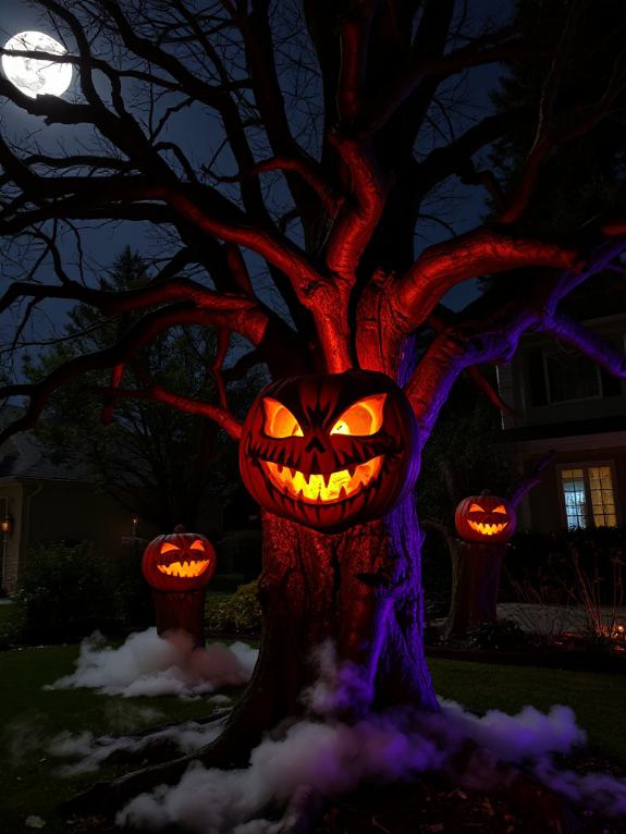 spooky outdoor tree decorations